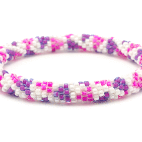 Sashka Co. Extended 8" Bracelet Pink/Purple Candy Hearts Bracelet - Extended 8"