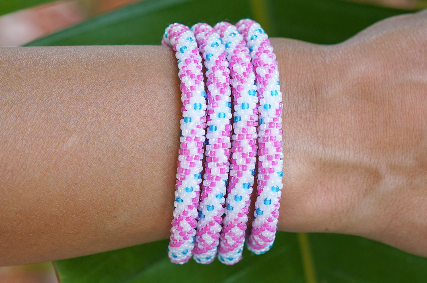 Sashka Co. Extended 8" Bracelet Pink / White / Blue Pretty Gal Bracelet - Extended 8"