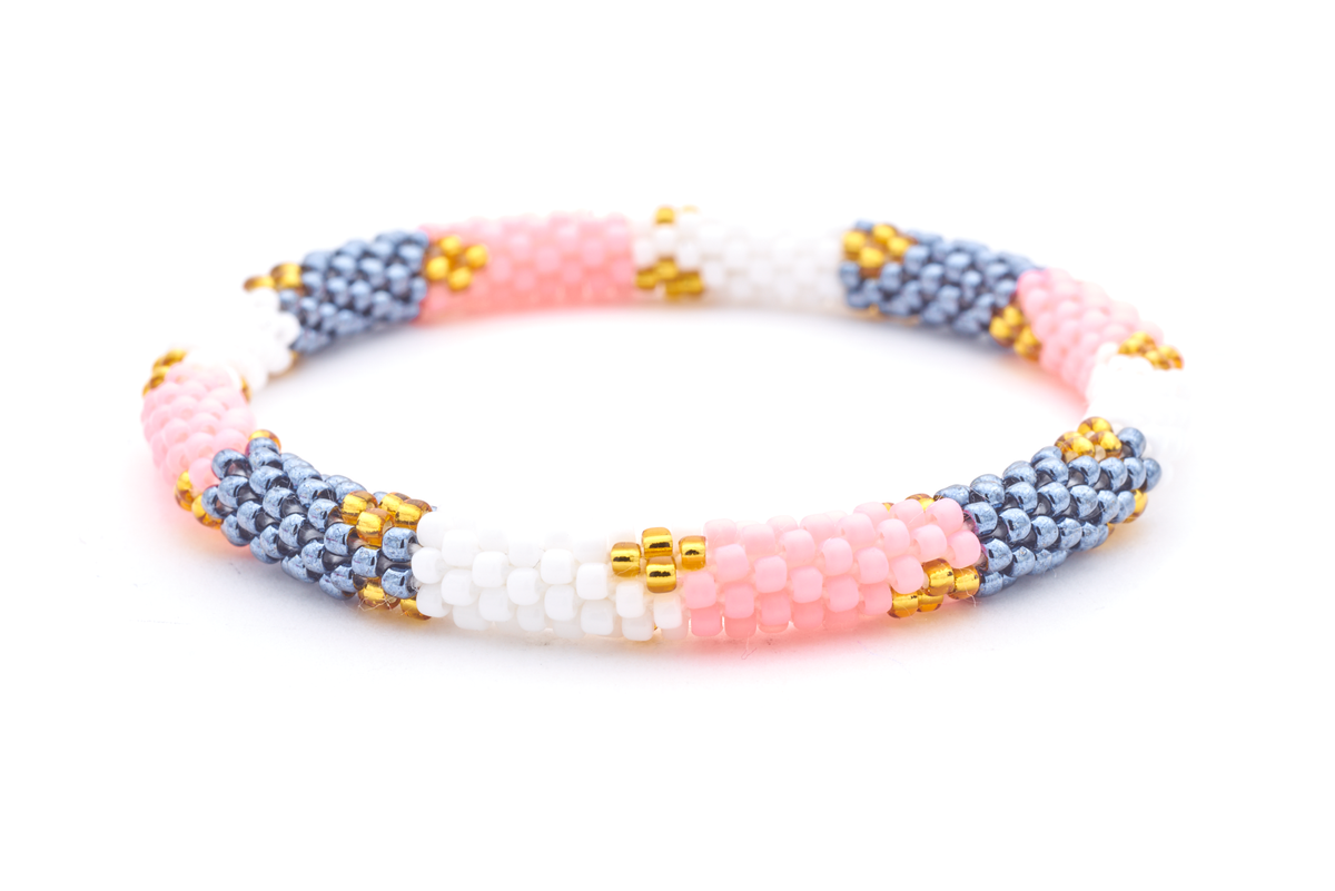 Sashka Co. Extended 8" Bracelet Pink / White / Silver / Gold Boutique Bracelet - Extended 8"