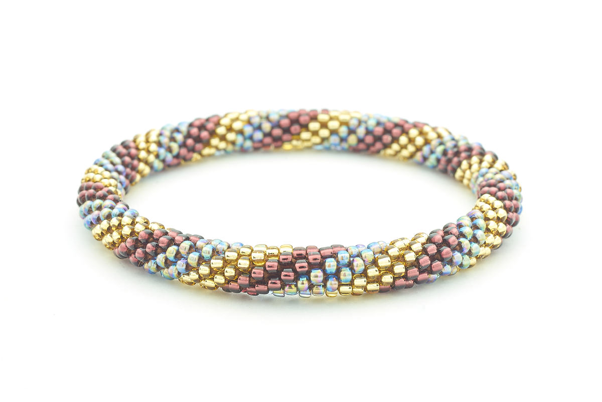 Sashka Co. Extended 8" Bracelet Plum / Gold / Iridescent Winery Bracelet - Extended 8"