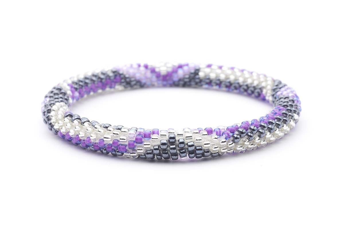 Sashka Co. Extended 8" Bracelet Purple / Clear / Silver Purple Passion Bracelet - Extended 8"