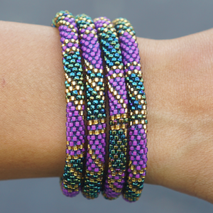 Sashka Co. Extended 8" Bracelet Purple / Iridescent / Gold Love Life Bracelet - Extended 8"