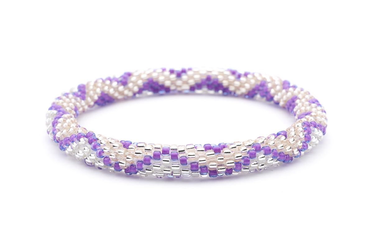 Sashka Co. Extended 8" Bracelet Purple / Rose Gold / Clear Gratitude Bracelet - Extended 8"