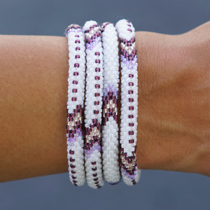 Sashka Co. Extended 8" Bracelet Purple / White / Rose Gold Confident Girl Bracelet - Extended 8"