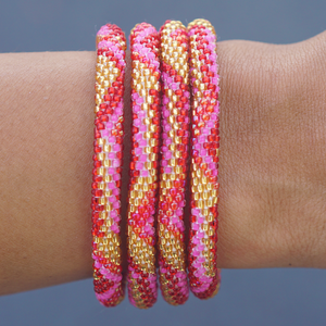 Sashka Co. Extended 8" Bracelet Red / Gold / Pink Ring Of Fire Bracelet - Extended 8"