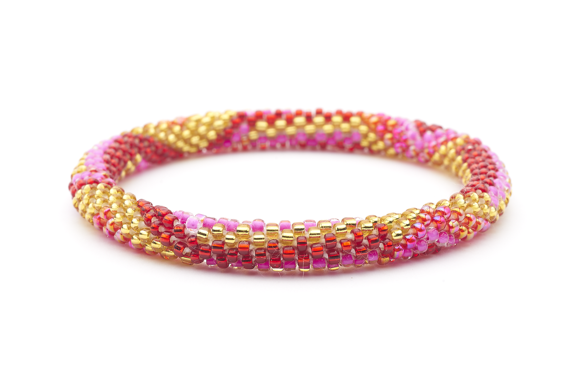 Sashka Co. Extended 8" Bracelet Red / Gold / Pink Ring Of Fire Bracelet - Extended 8"