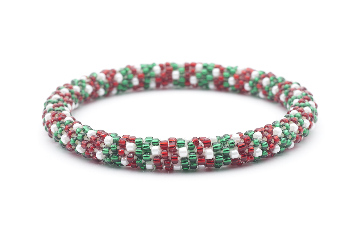 Sashka Co. Extended 8" Bracelet Red / Green / White Christmas Bracelet - Extended 8"
