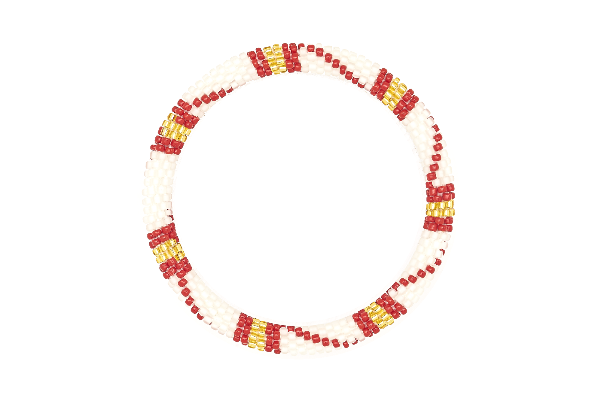 Sashka Co. Extended 8" Bracelet Red / Matte White / Gold Euro Bracelet - Extended 8"