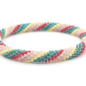 Sashka Co. Extended 8" Bracelet Red / Pale Yellow / Teal / Light Mauve Cheery Bracelet - Extended 8"