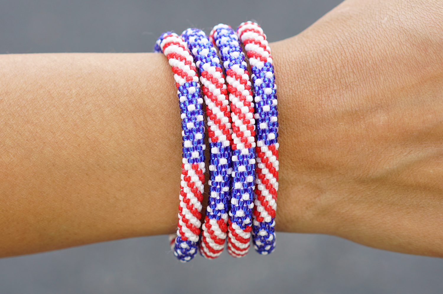 Sashka Co. Extended 8" Bracelet Red/White/Blue America Bracelet - Extended 8"