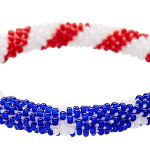 Sashka Co. Extended 8" Bracelet Red / White / Blue USA Flag Bracelet - Extended 8"