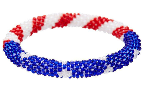 Sashka Co. Extended 8" Bracelet Red / White / Blue USA Flag Bracelet - Extended 8"