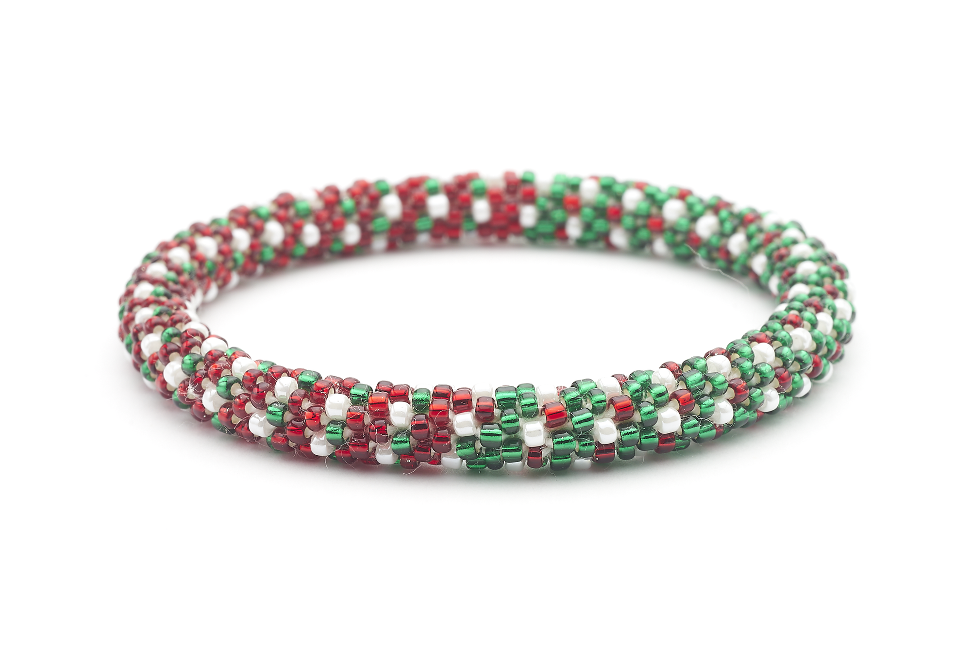 Sashka Co. Extended 8" Bracelet Red / White / Green Christmas Tree Bracelet - Extended 8"