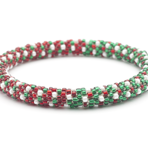 Sashka Co. Extended 8" Bracelet Red / White / Green Christmas Tree Bracelet - Extended 8"