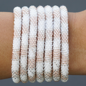 Sashka Co. Extended 8" Bracelet Rose Gold / White Snowfall Bracelet - Extended 8"