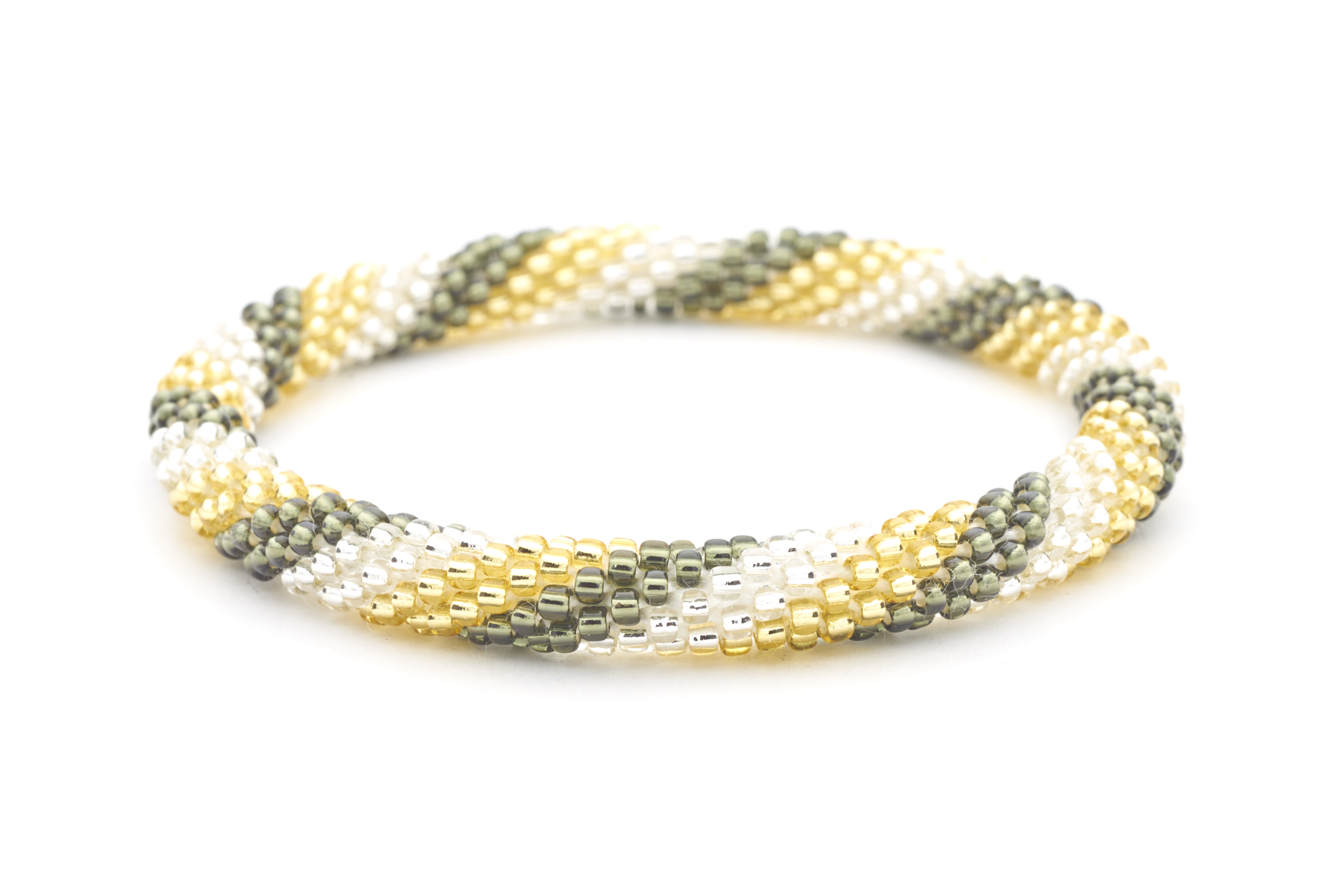 Sashka Co. Extended 8" Bracelet Silver / Champagne Gold / Clear Be Happy Bracelet - Extended 8"