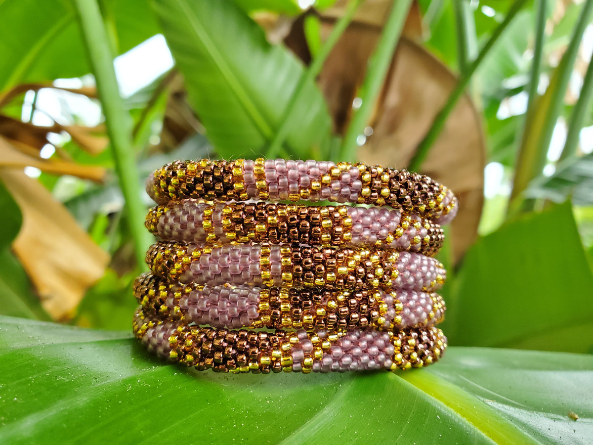 Sashka Co. Extended 8" Bracelet Taupe / Brown / Gold Exquisite Bracelet - Extended 8"