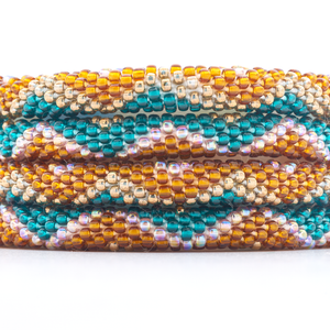 Sashka Co. Extended 8" Bracelet Teal / Brown / Light Purple Saddle Bracelet - Extended 8"