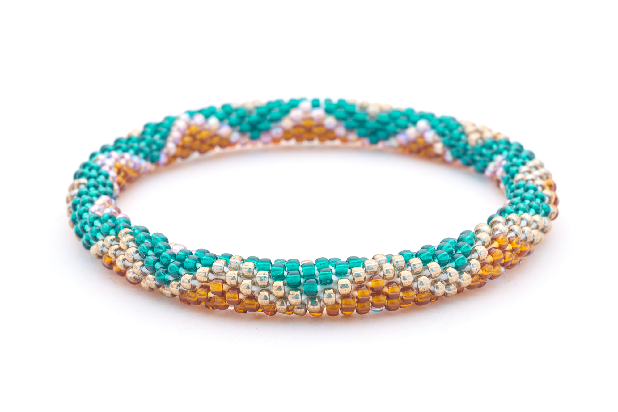 Sashka Co. Extended 8" Bracelet Teal / Brown / Light Purple Saddle Bracelet - Extended 8"
