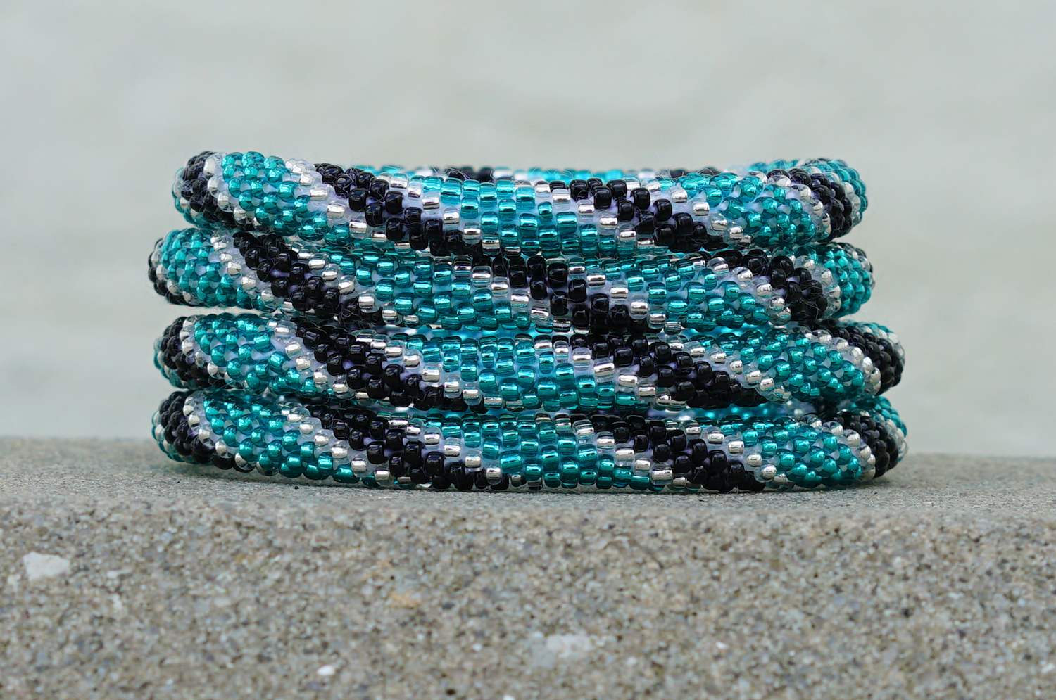 Sashka Co. Extended 8" Bracelet Teal / Clear / Black Strength Bracelet - Extended 8"