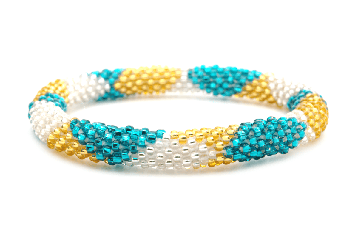 Sashka Co. Extended 8" Bracelet Teal / Gold / Clear Love Bracelet - Extended 8"