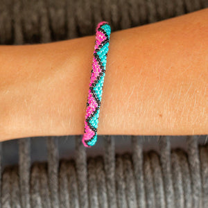 Sashka Co. Extended 8" Bracelet Turquoise / Black / Pink Crush It Bracelet - Extended 8"
