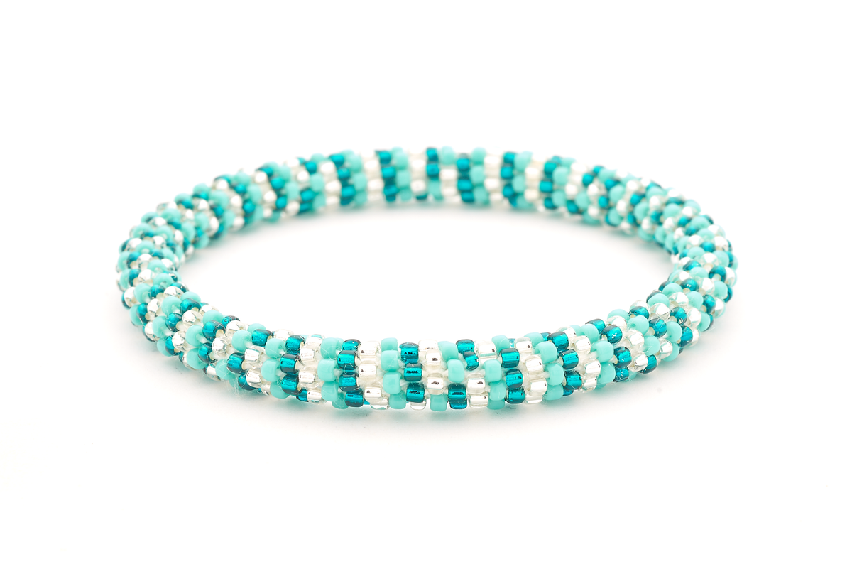 Sashka Co. Extended 8" Bracelet Turquoise / Clear / Teal Lucky Clover Bracelet - Extended 8"