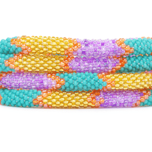 Sashka Co. Extended 8" Bracelet Turquoise / Orange / Gold Happy Girl Bracelet - Extended 8"