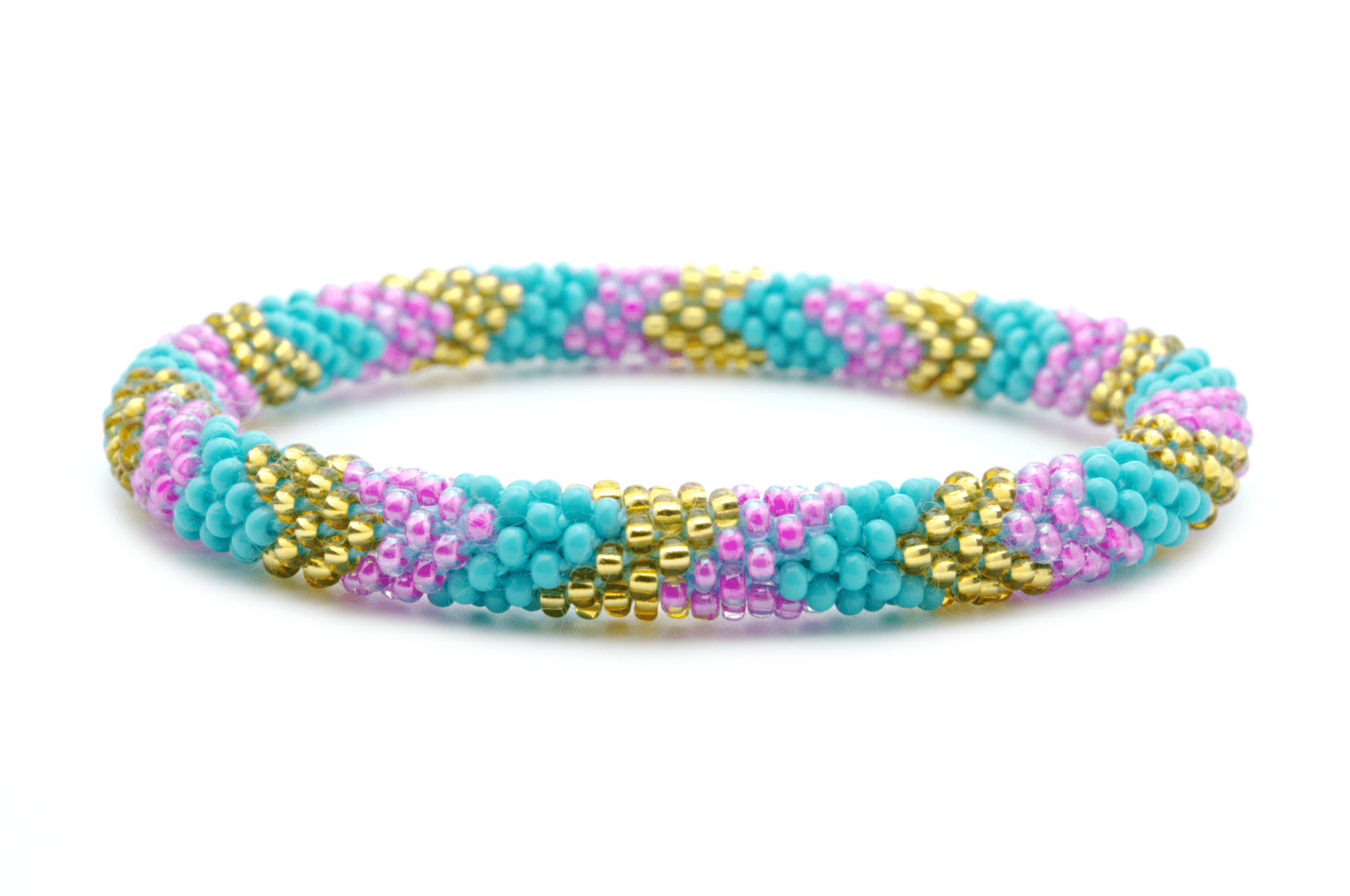 Sashka Co. Extended 8" Bracelet Turquoise / Pink / Gold Beach Breeze Bracelet - Extended 8"