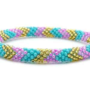 Sashka Co. Extended 8" Bracelet Turquoise / Pink / Gold Beach Breeze Bracelet - Extended 8"