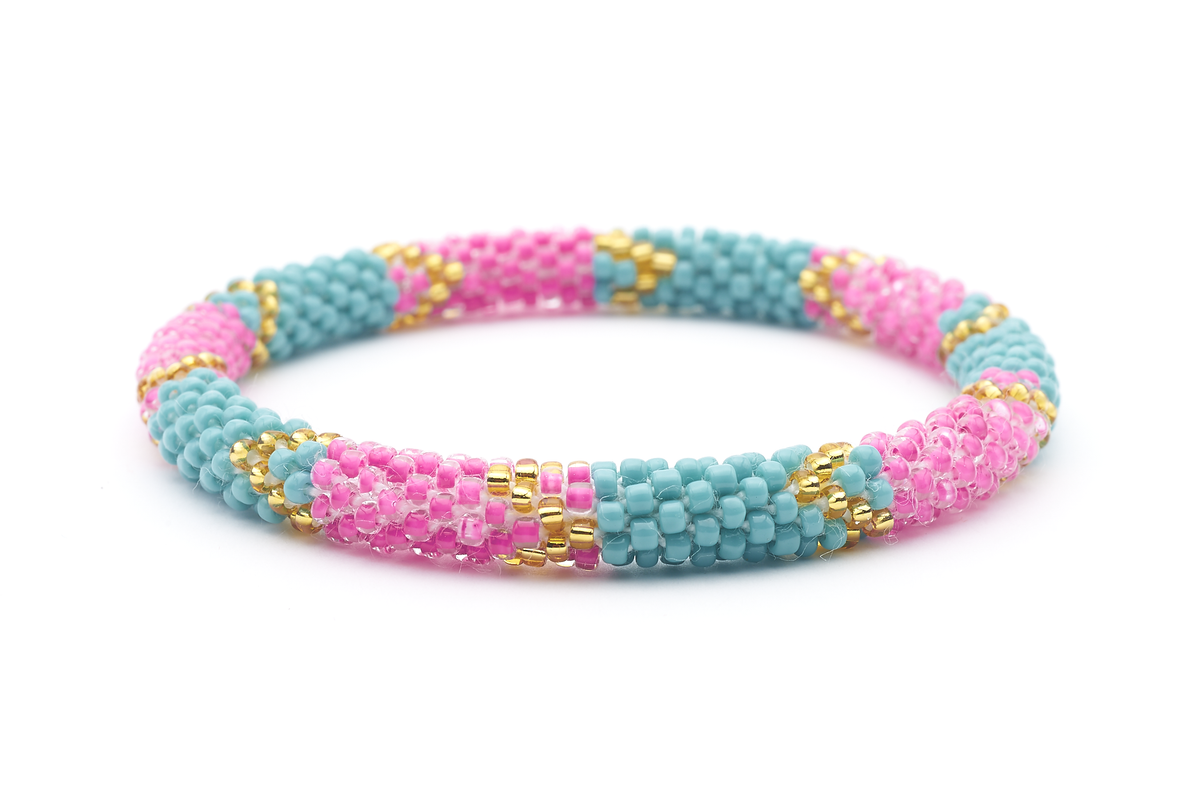 Sashka Co. Extended 8" Bracelet Turquoise/Pink/Gold Ocean View Bracelet - Extended 8"