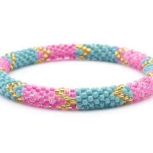 Sashka Co. Extended 8" Bracelet Turquoise/Pink/Gold Ocean View Bracelet - Extended 8"