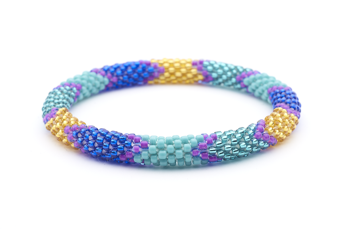 Sashka Co. Extended 8" Bracelet Turquoise/Purple/Blue /Gold Sand Love Bracelet - Extended 8"