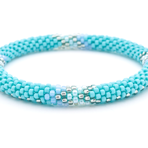 Sashka Co. Extended 8" Bracelet Turquoise / Silver / Light Blue 🐬 Dolphin Bracelet 🐬 - Extended 8"