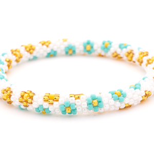 Sashka Co. Extended 8" Bracelet Turquoise / White / Gold / Yellow Turquoise Daisy Bracelet - Extended 8"