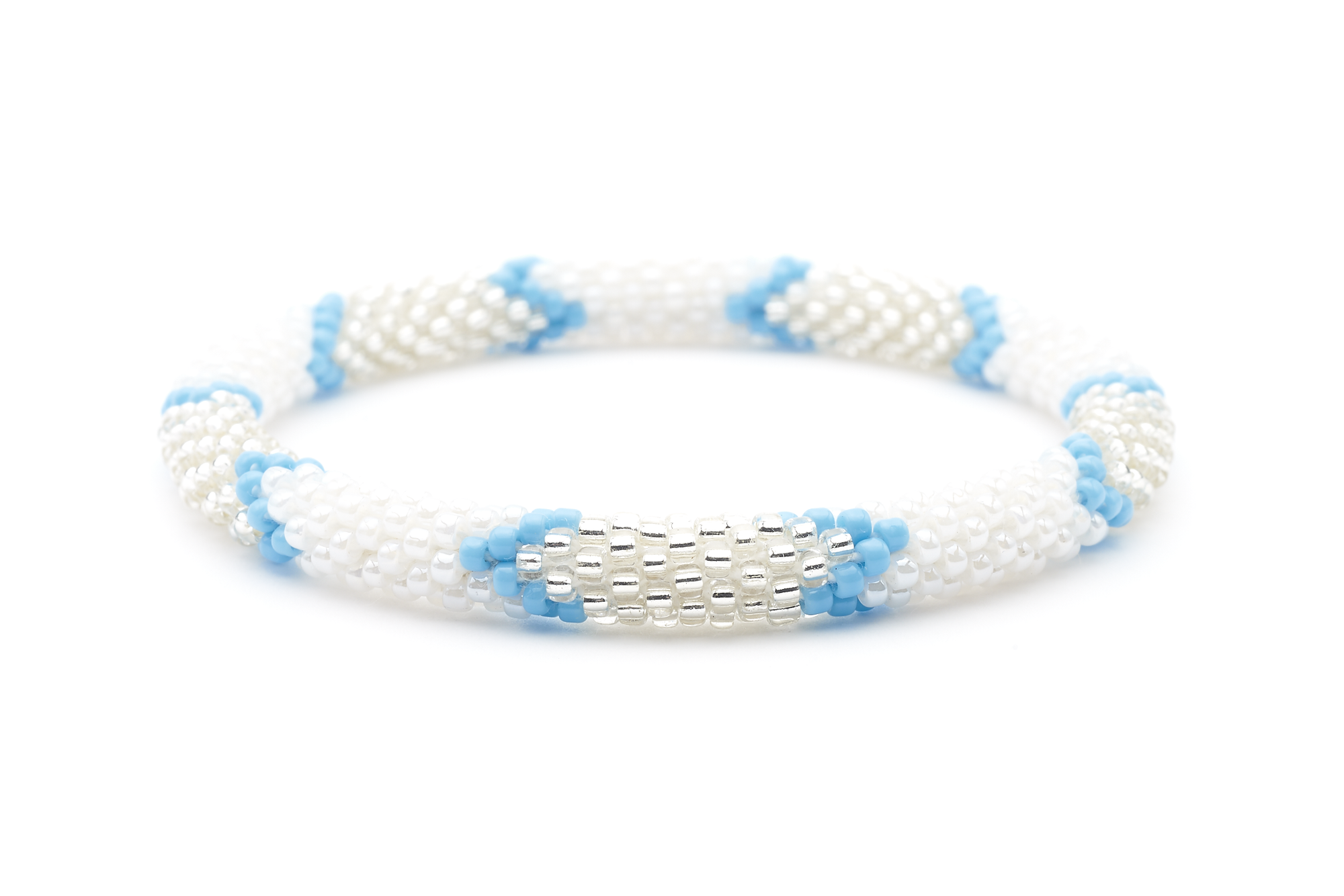 Sashka Co. Extended 8" Bracelet White / Blue / Clear Weekend Bracelet - Extended 8"