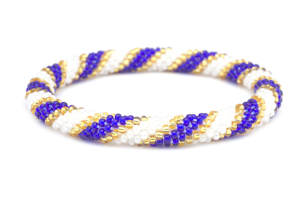 Sashka Co. Extended 8" Bracelet White/Blue/Gold Miracle Bracelet - Extended 8"