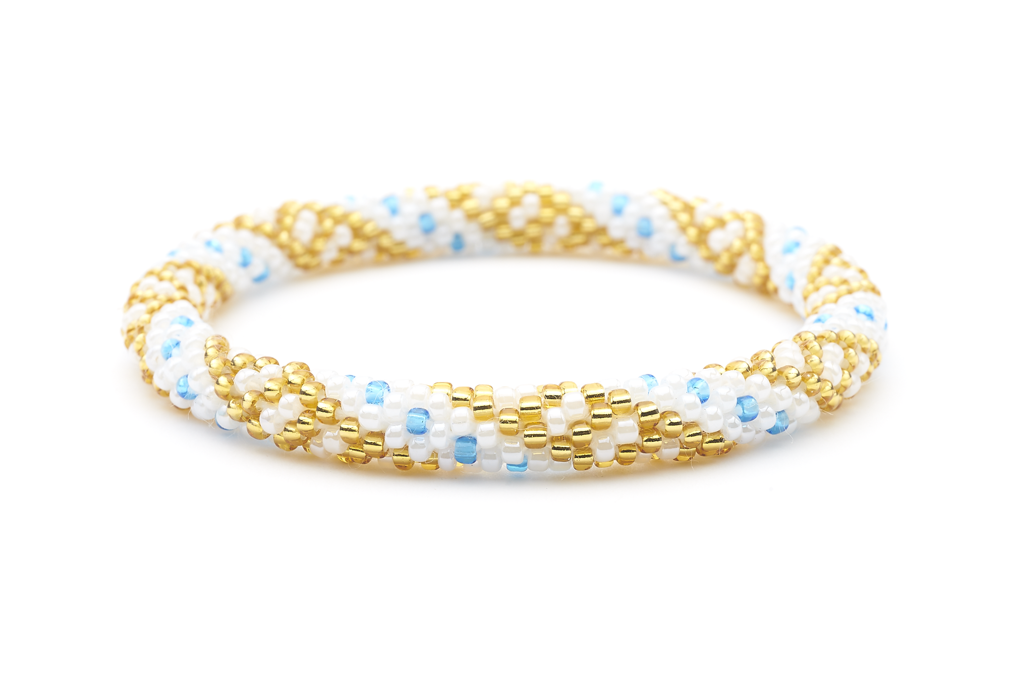 Sashka Co. Extended 8" Bracelet White / Blue / Gold Vacay Bracelet -Extended 8"