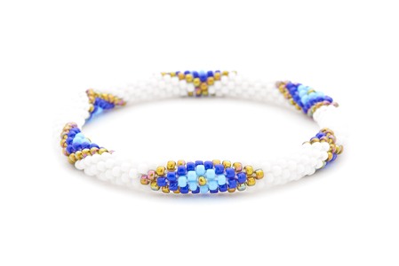 Sashka Co. Extended 8" Bracelet White / Blue / Iridescent Fascinating Bracelet - Extended 8"