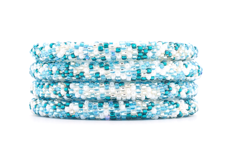 Sashka Co. Extended 8" Bracelet White / Clear /  Light Blue / Teal Barrier Reef Bracelet - Extended 8"