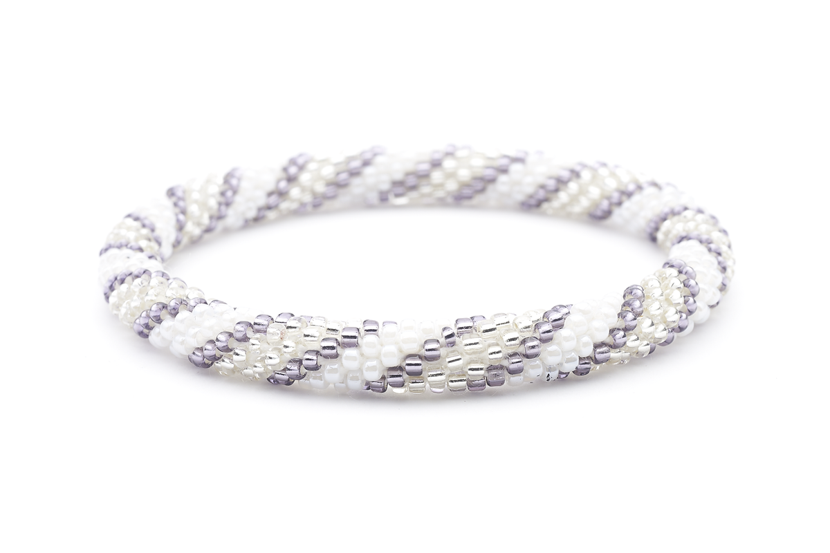 Sashka Co. Extended 8" Bracelet White / Clear / Purple Comfy Bracelet - Extended 8"