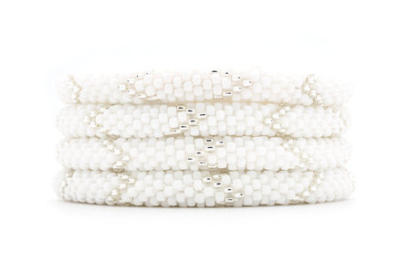 Sashka Co. Extended 8" Bracelet White / Clear Winter Snow Bracelet - Extended 8"