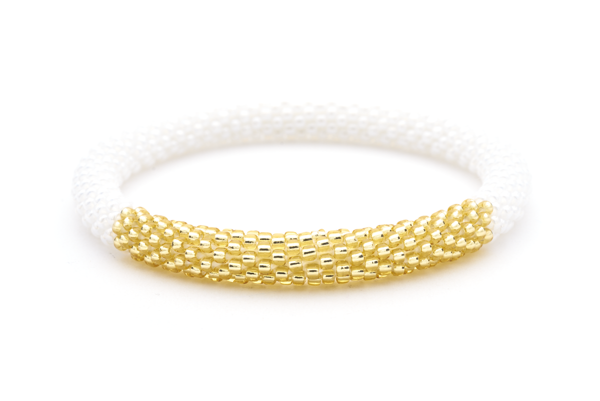 Sashka Co. Extended 8" Bracelet White / Gold Guardian Angel Bracelet - Extended 8"