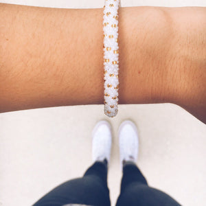 Sashka Co. Extended 8" Bracelet White/Gold Popcorn Bracelet - Extended 8"