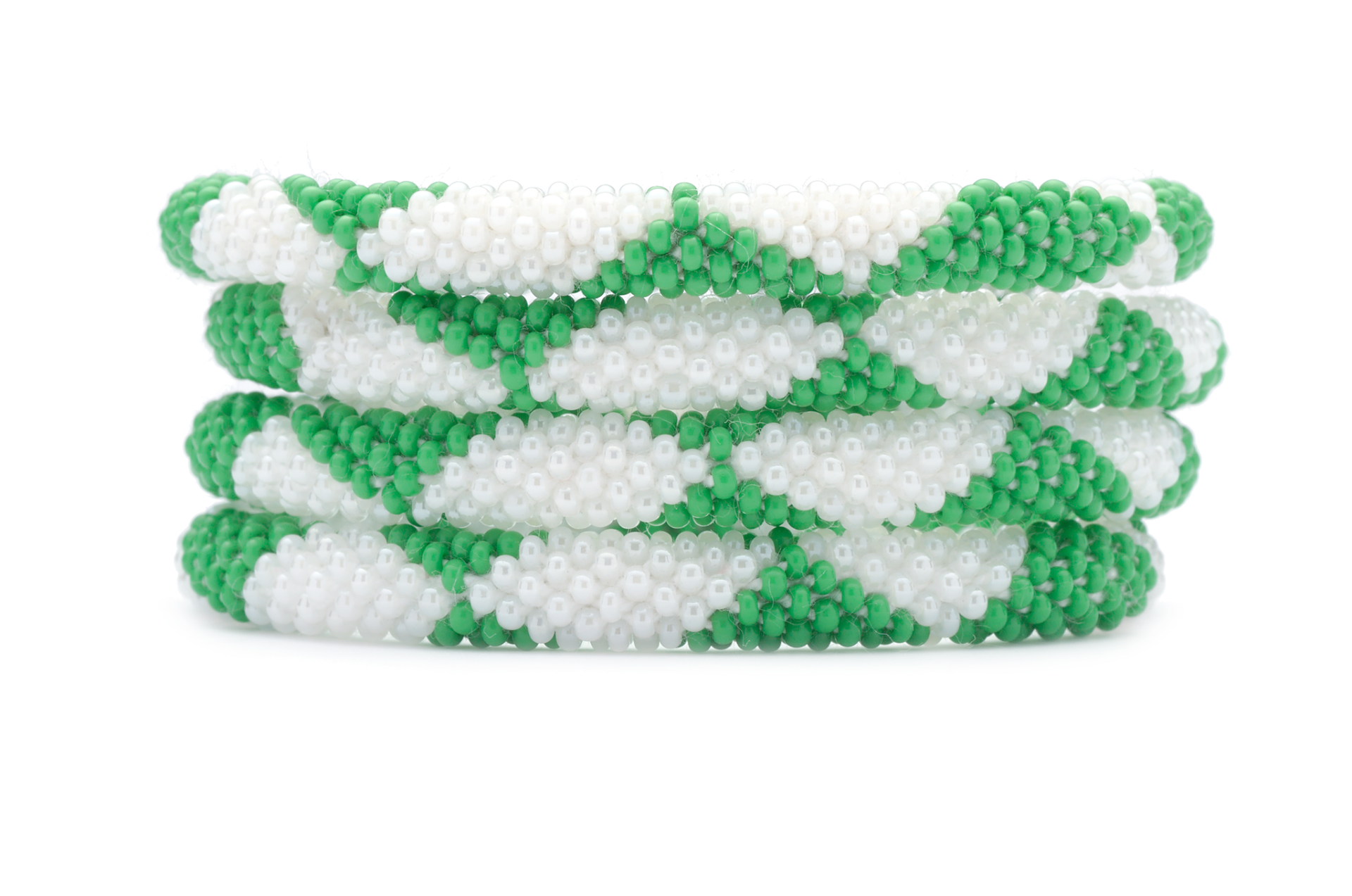 Sashka Co. Extended 8" Bracelet White / Green Dream Team Bracelet - Extended 8"