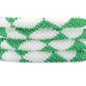 Sashka Co. Extended 8" Bracelet White / Green Dream Team Bracelet - Extended 8"