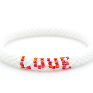 Sashka Co. Extended 8" Bracelet White / Red Love Bracelet - Extended 8"