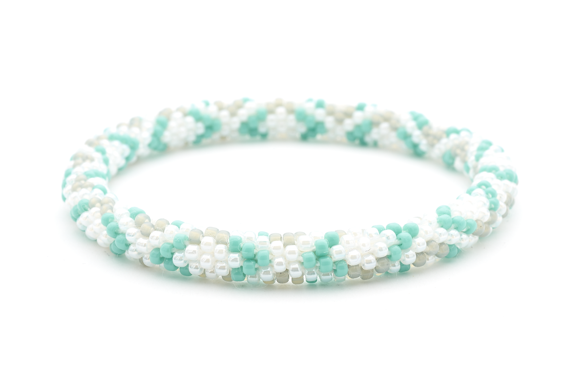 Sashka Co. Extended 8" Bracelet White / Turquoise / Gray Seashore Bracelet - Extended 8"