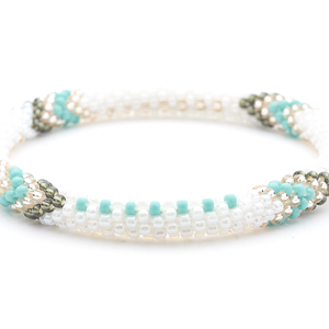 Sashka Co. Extended 8" Bracelet White / Turquoise / Silver / Rose Gold Unity Bracelet- Extended 8"