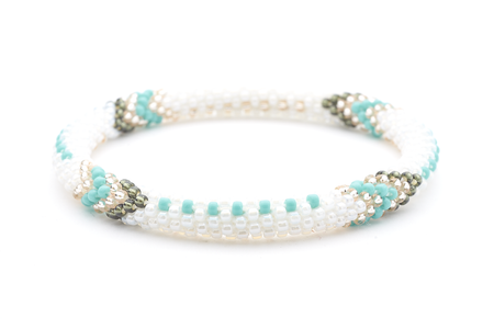 Sashka Co. Extended 8" Bracelet White / Turquoise / Silver / Rose Gold Unity Bracelet- Extended 8"